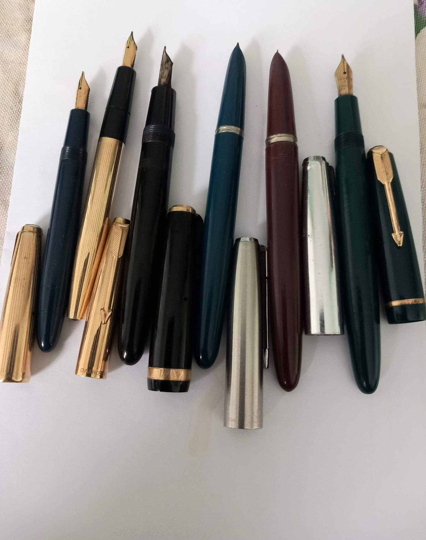 Parker Duofold,21,Junior ,and 2 x France Made Fountain Pens.