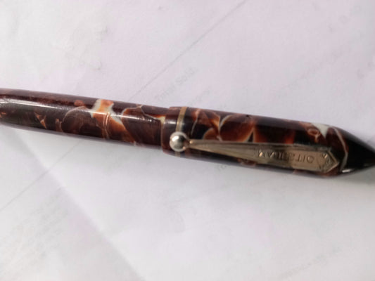 Majestic Lady Brown/Pink/White Marble Fountain Pen 1930s
