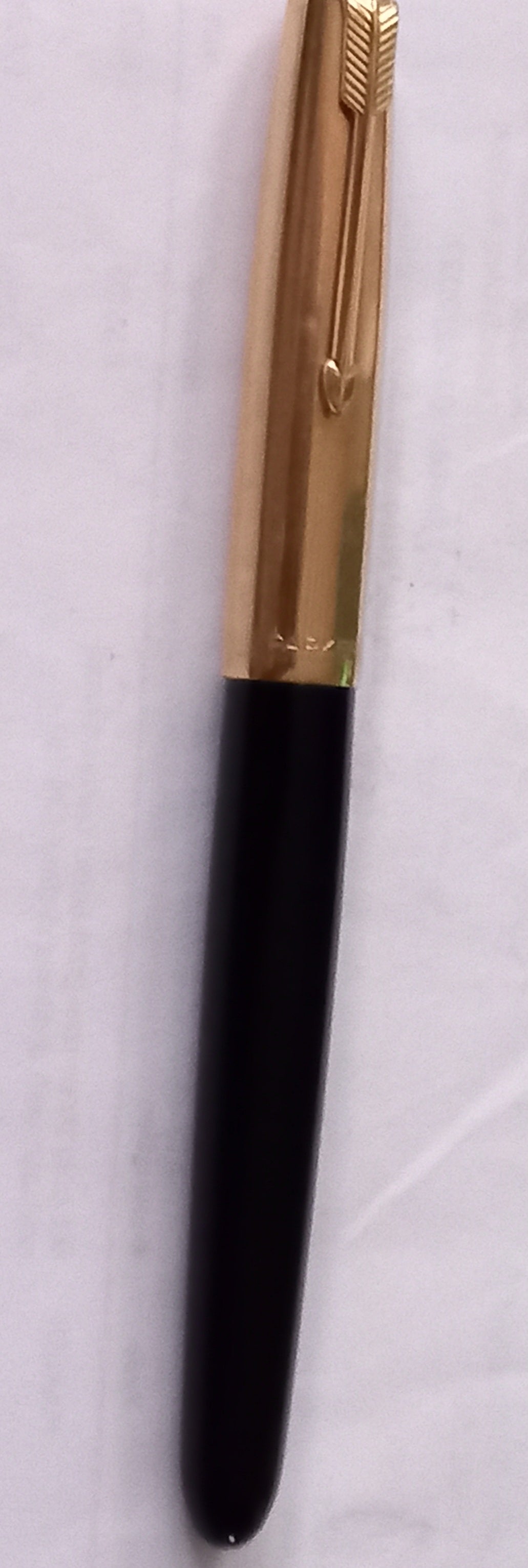 Parker 51 Black Body  and 1/10 12 Ct Gold Cap Fountain Pen