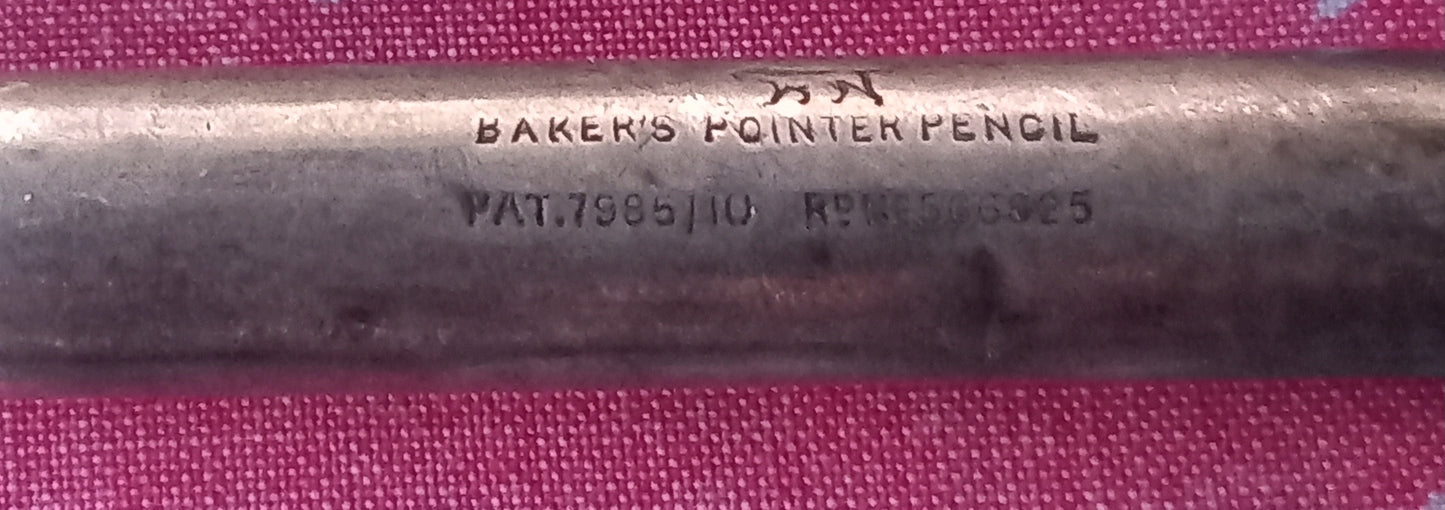 A Very Rare Bakers Pointer solid Sterling silver propelling pencil
