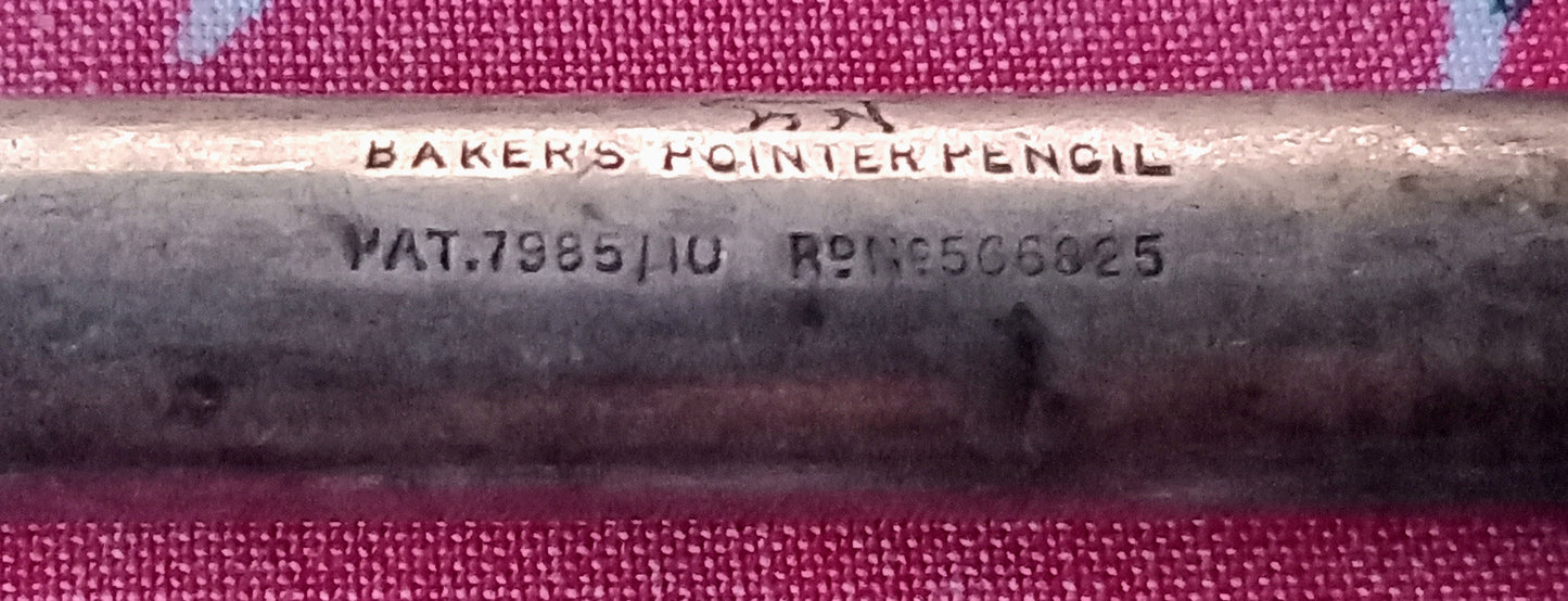 A Very Rare Bakers Pointer solid Sterling silver propelling pencil