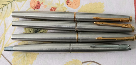 Parker 45  Silveralloy Fountain Pens.{ 4}
